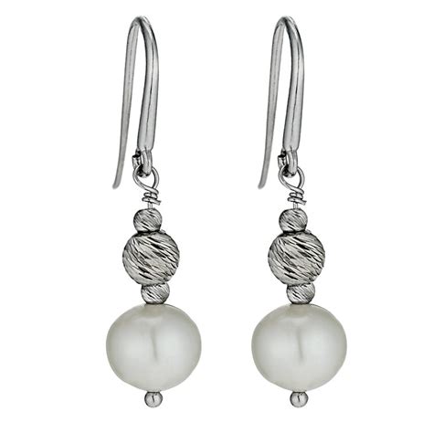 ernest jones pearl earrings|pearl earrings in sterling silver.